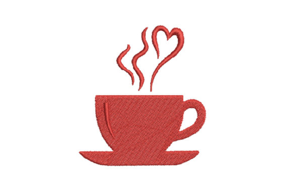 A Warm Coffee Mug Embroidery Design for Boutique Apparel