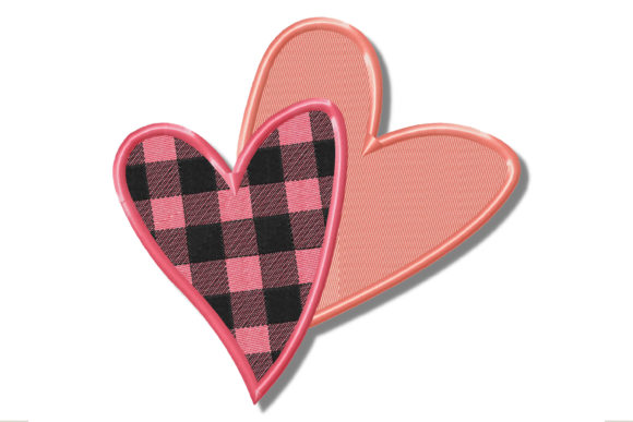 An Embroidery Designer Reviews Checkered Hearts for Valentine's Day