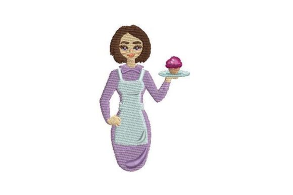 Baker Holding a Cupcake Design for Etsy Sellers