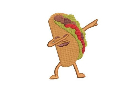 Dabbing Taco Embroidery: Playful Design for Boutique Sweatshirts