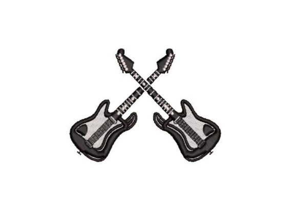 Electric Guitars Embroidery Design for Gifts