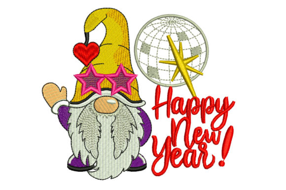 Happy New Year Gnome Embroidery Review