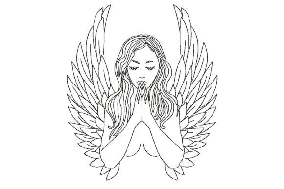 Praying Angel Embroidery Design Review for Holiday Products