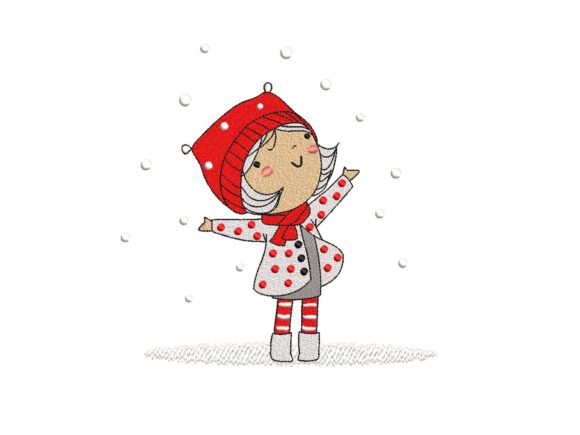 Professional Review: Cute Winter Girl Embroidery for Boutique Apparel